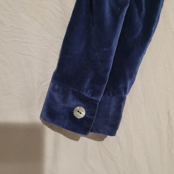 Quacker Factory Women's 2X Blue Velour Zip front jacket w/rhinestone trim - Picture 8 of 10